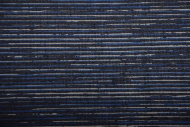 Viskózový úplet v tmavě modré barvě s jemnou proužkou AC028
