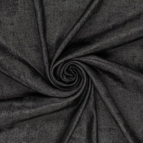 Košilová džínovina v černé barvě s leskem 20245/999