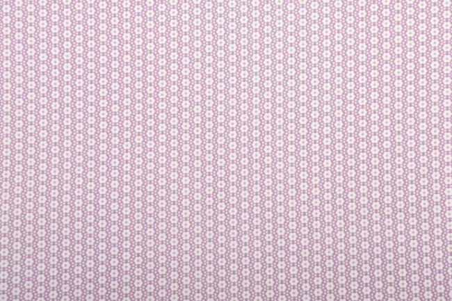 Americká bavlna na patchwork v lila barvě s drobným motivem kytičky a puntíků 13818-14