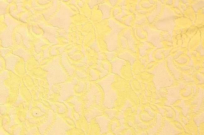 Krajka v jasně žluté barvě s motivem květin PE101