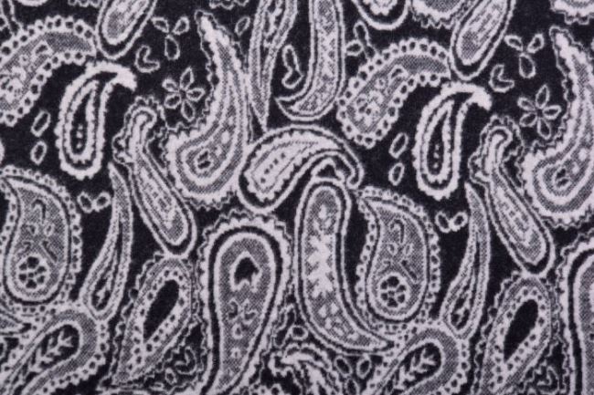 Fleece se vzorem s kašmírovým šedým vzorem Q22145-151