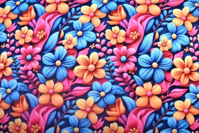 Softshell v tmavě modré barvě s digitálním potiskem květin 24451/008 Softshell v tmavě modré barvě s digitálním potiskem květin 24451/008