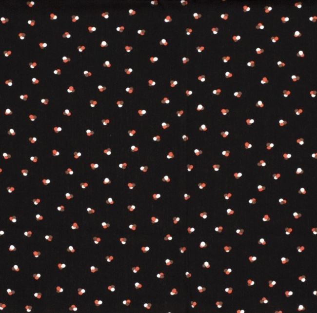 Viskózová látka černé barvy s puntíky 12378/069