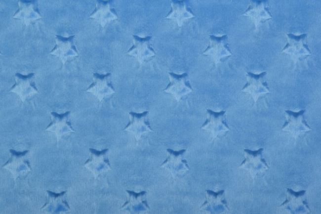 Minky fleece v modré barvě s hvězdičkami 61940
