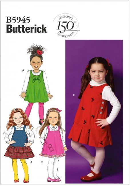 Střih Butterick dětské šatičky ve velikosti 122-134 B5945-CL