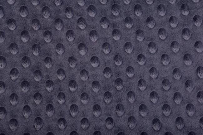 Minky fleece v tmavě šedé barvě s vytlačenými puntíky 03347/068