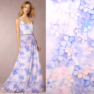 Umělé hedvábí Silky s digitálním potiskem květin SMT-SC_H6292B