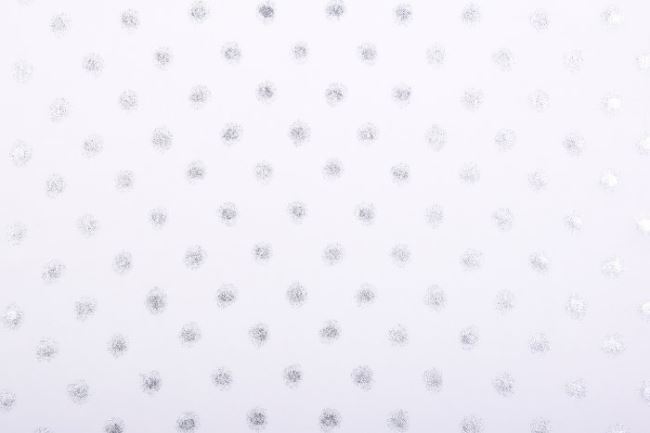 Halenkovina v bílé barvě se stříbrným potiskem puntíků 04001/025