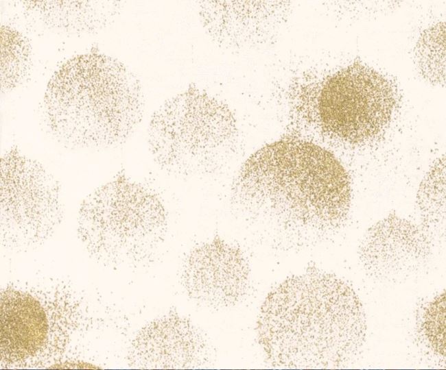 Vánoční látka z bavlny ve smetanové barvě s potiskem 18738/051