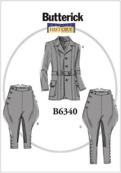 Střih Butterick na historické oblečení ve velikosti Sml-Lrg B6340-XM