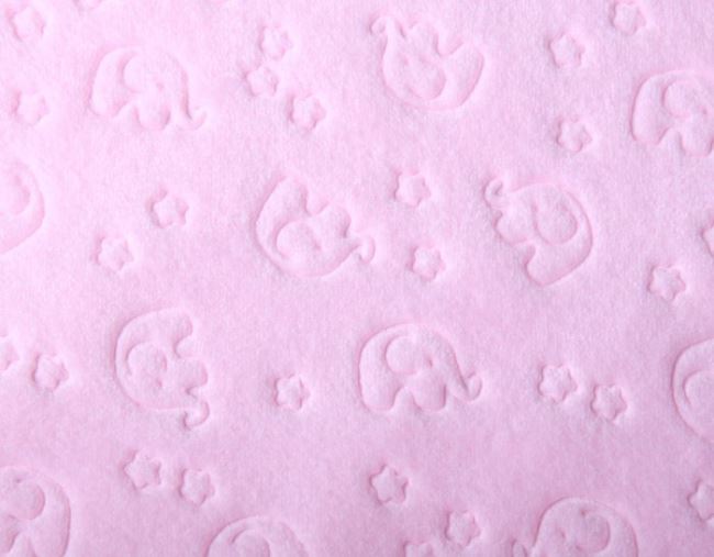 Flanel fleece růžové barvy se slony 129.360/5017