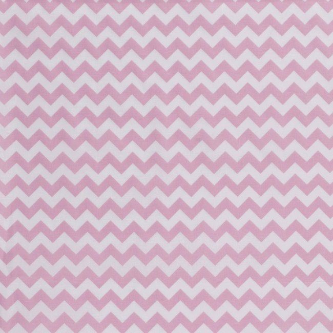 Bavlněná látka s cik-cak vzorem v bílé a růžové barvě 13101/013