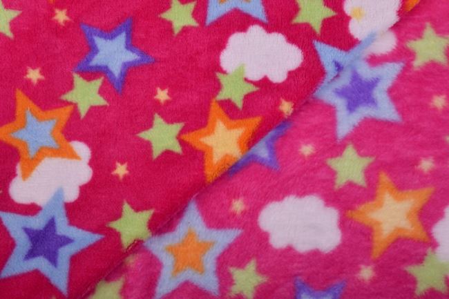 Wellness fleece růžové barvy s motivem hvězd JA40