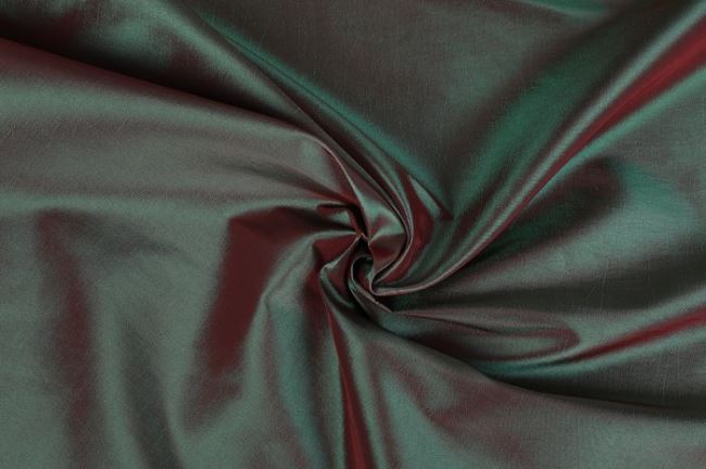 Taft tmavě zelený s červeným leskem 0420/210