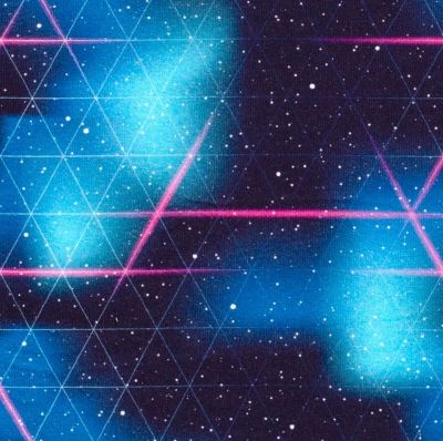 Počesaná teplákovina s digitálním potiskem geometrických tvarů a hvězdného nebe 20531/008 (2)