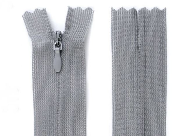 Skrytý zip v šedé barvě 45cm I-3W0-45-316