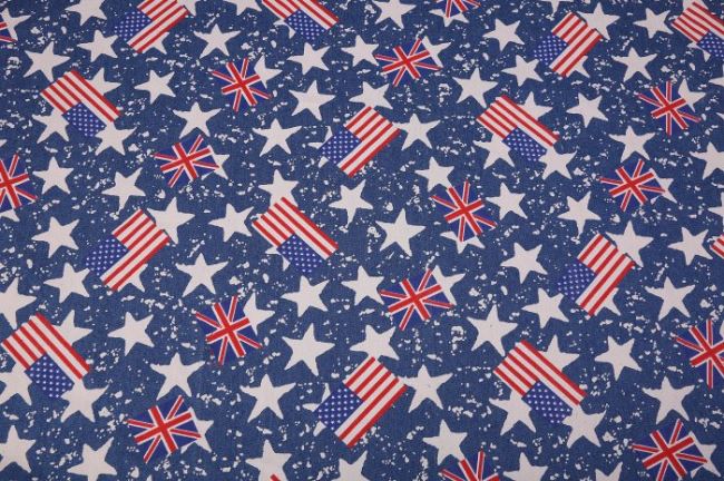 Džínovina se vzorem amerických vlajek 2123/003