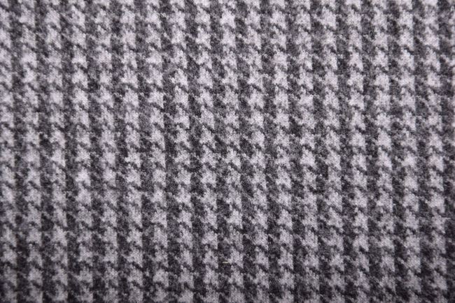 Kabátová látka v šedé barvě se vzorem kohoutí stopy 18148/069