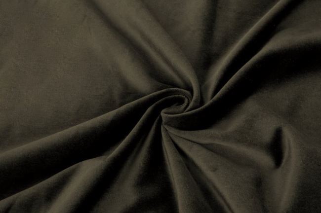 Bavlněný samet tmavě šedý s nádechem khaki barvy Z13H257