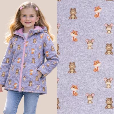 Softshell v šedé barvě s digitálním potiskem zvířátek 19317/061