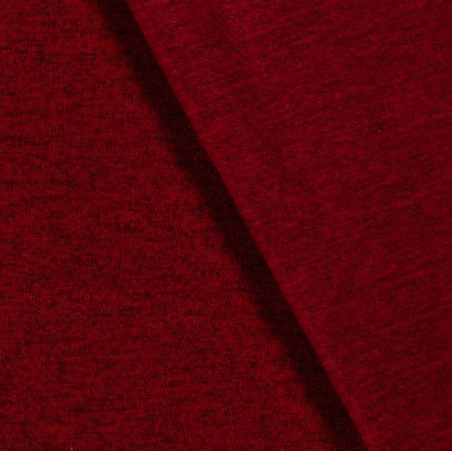 Melírovaná počesaná pletenina v tmavě červené barvě 03083/018