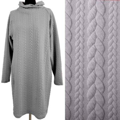 Pletenina v šedé barvě s copánky 13423/178