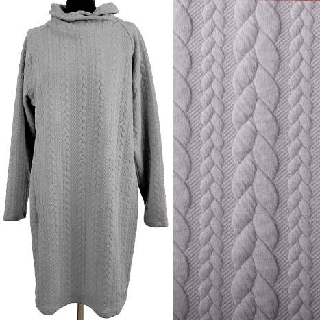 Pletenina v šedé barvě s copánky 13423/178