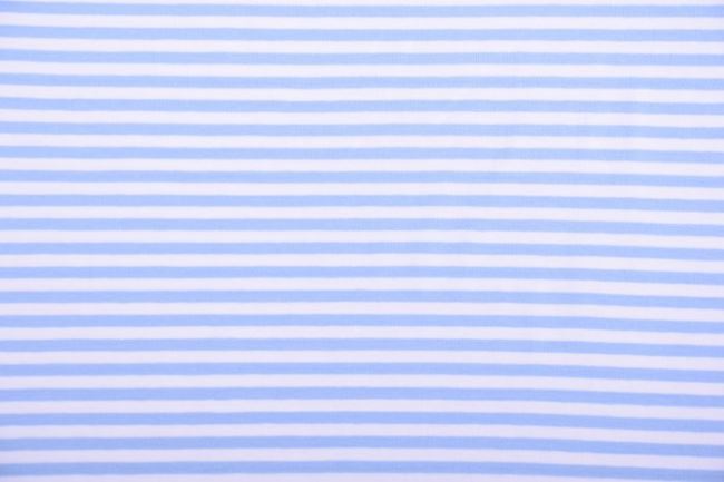 Bavlněný úplet s jemnou bílou a světle modrou proužkou 10625/002