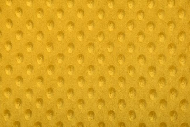 Minky fleece v hořčičné barvě s vytlačenými puntíky 03347/034