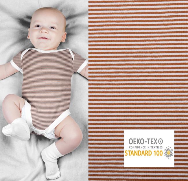 Bavlněný úplet z kolekce BABY s tmavě okrovými 18489/053