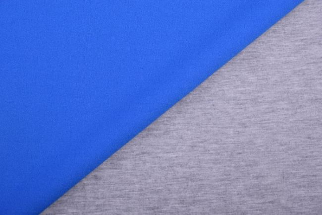 Oboustranná kostymová látka v kombinaci modré barvy a světle šedého melíru 12535/650