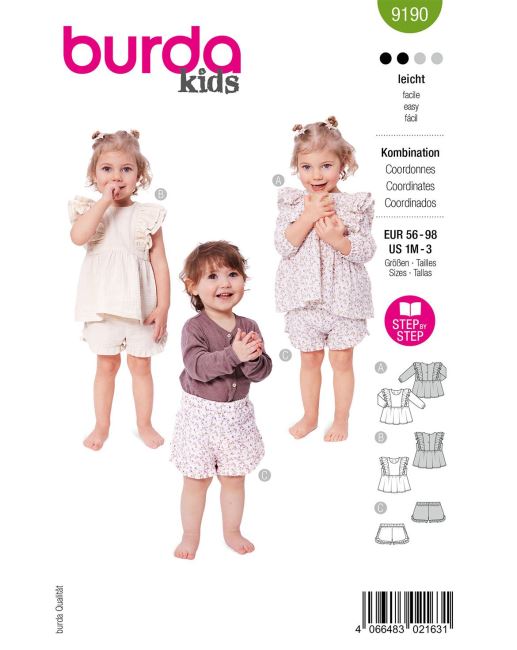 Střih na dětský set ve vel. 56-98 9190