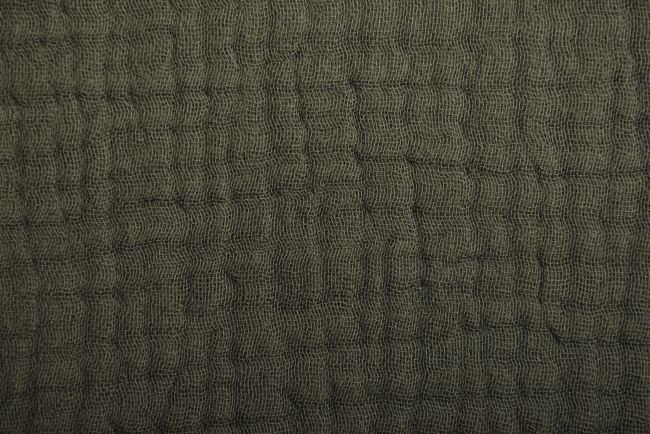 Čtyřvrstvý mušelín v khaki barvě 186213
