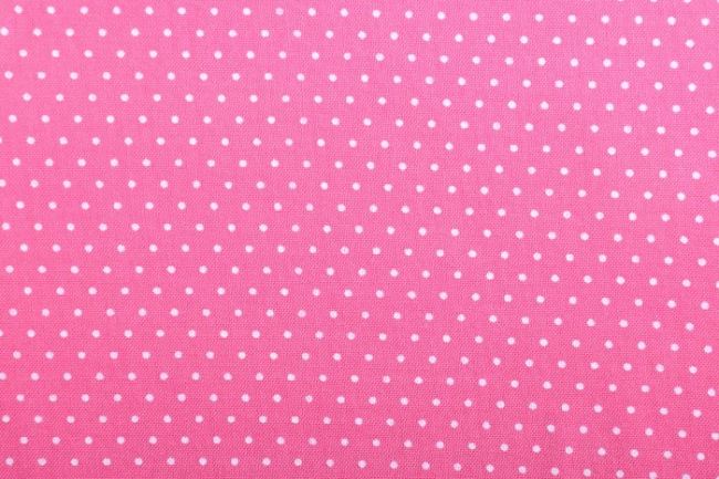 Viskózová látka v růžové barvě s puntíky 11150/013