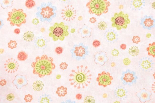 Americká bavlna na patchwork s malovanými květy 199PYOPM/93