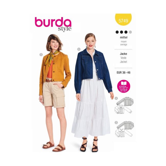 Střih na dámskou bundu vel. 36-46 5749