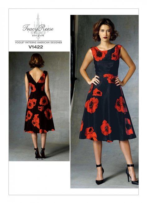 Střih Vogue na dámské šaty ve vel. 32-40 V1422-A5