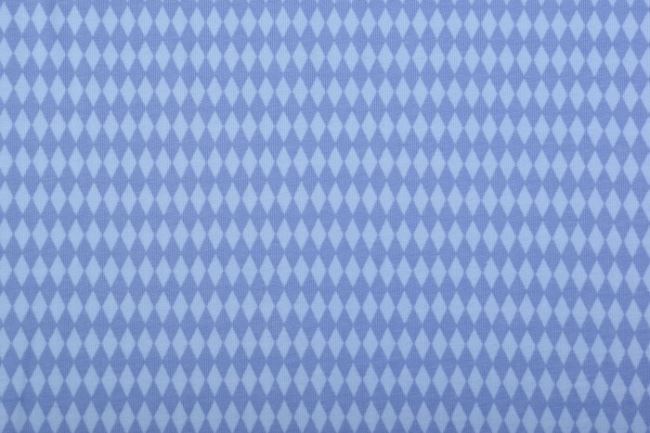 Bavlněný úplet v modré barvě s potiskem kosočtverců 03482/006