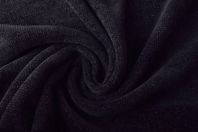 Žinylková pletenina v černé barvě s metalickými nitěmi 17012/999