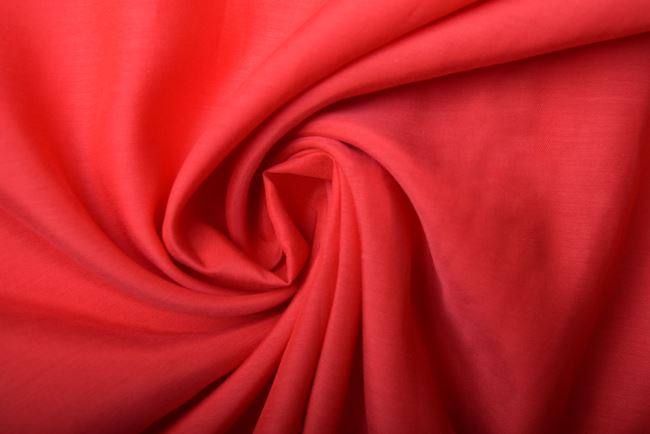 Viskózová látka s bavlnou v červené barvě Q206