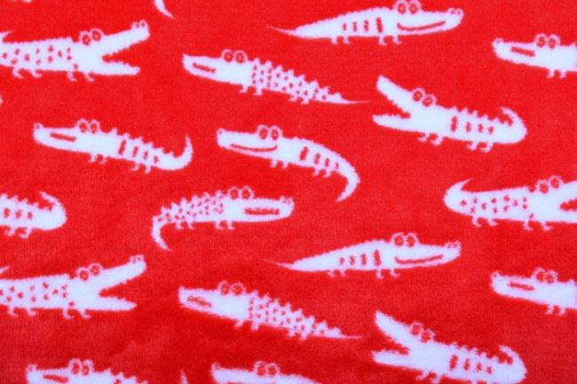 Wellness fleece v červené barvě s motivem krokodýla 128.506/3011