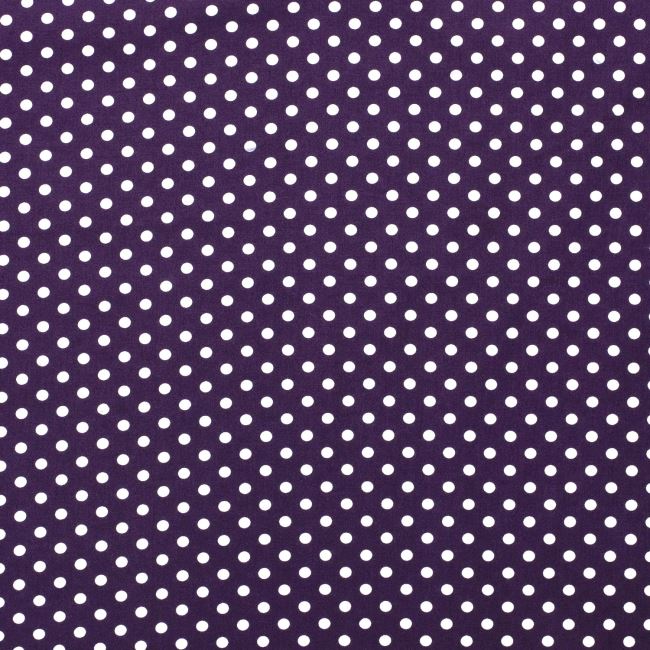 Bavlněná látka ve fialové barvě s potiskem drobných puntíků 05575/045