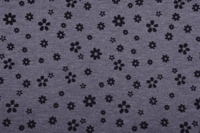 Punto di Roma v šedé barvě s motivem semišových kytiček 10371/067