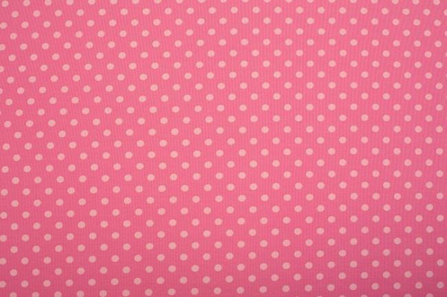 Bavlněný úplet v růžové barvě s puntíky 08004/012