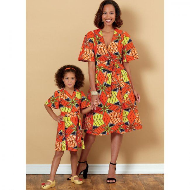 Střih Butterick na dámské a dětské volné šaty ve velikosti All Size in One B6654-A