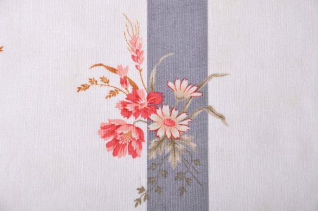 Americká bavlna na patchwork z kolekce 3 Sisters s květy 4066-15