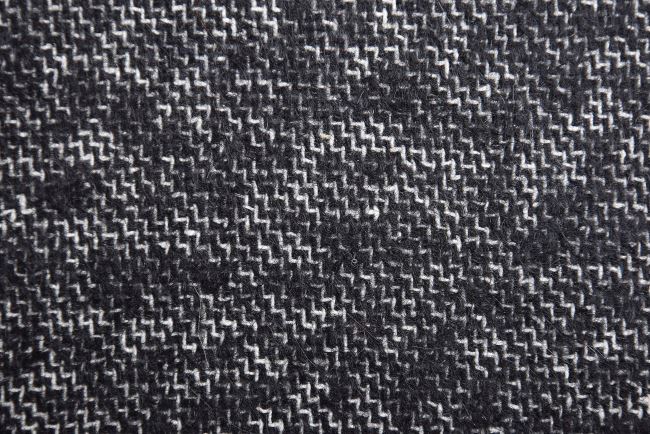 Vlněná kabátová látka v černo bílé barvě NS274