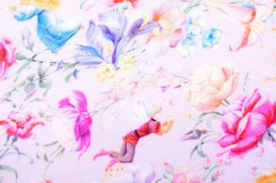 Počesaná teplákovina s květinovým vzorem se skřítky 62614