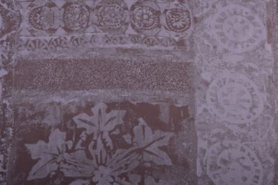 Podšívka polyesterová hnědá se vzorem sněhové vločky PD105