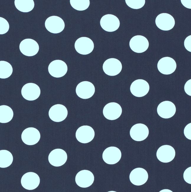 Viskózová látka v modré barvě se vzorem puntíků 19060/008